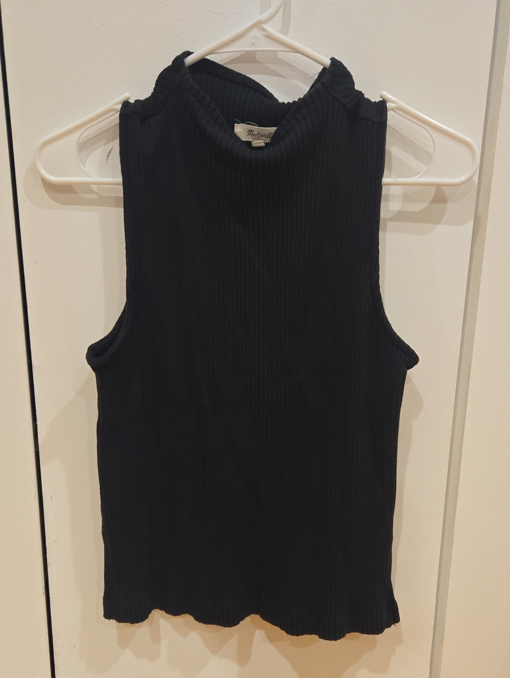 Madewell Black Side-Slit Mockneck Tank | Size M - Picture 4 of 7